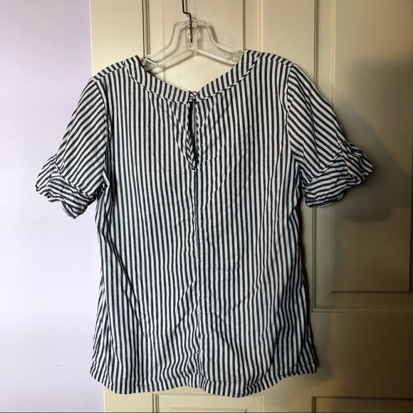 Banana Republic Striped Flutter Sleeve Top - Picture 6 of 8